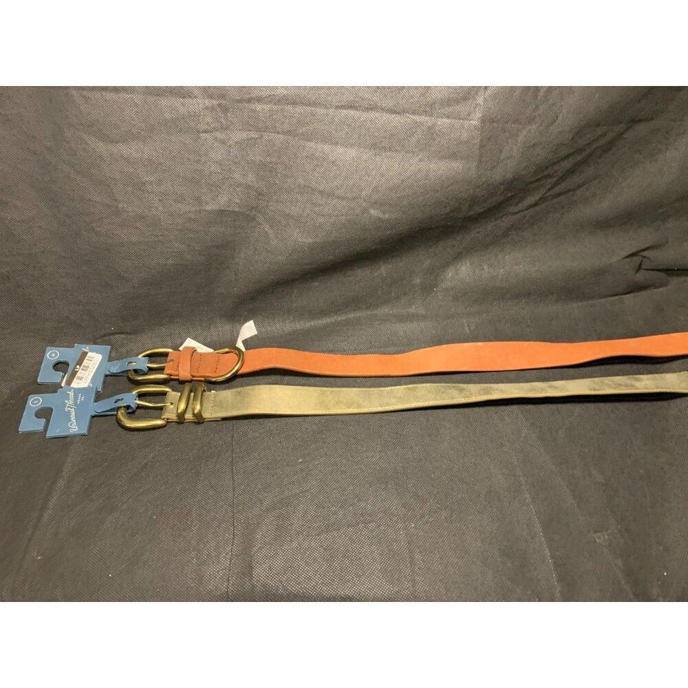 Lot of 2 Universal Thread Size Large & Medium Brown & Gold Belts